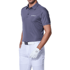 GoPlayer メンズ 伸縮性速乾半袖トップス (ダークブルーショルダーネット)