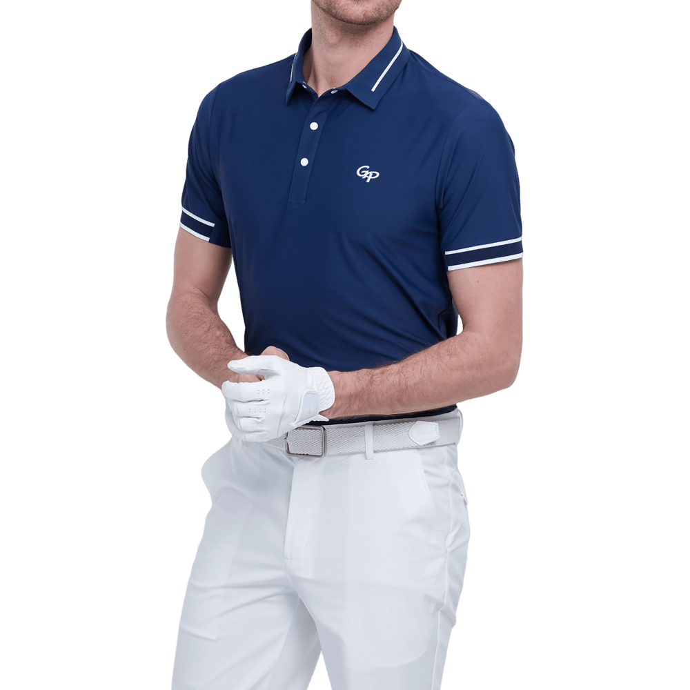 GoPlayer メンズ軽量超弾性半袖トップ (ダークブルー)