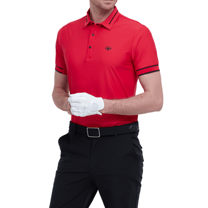 GoPlayer Men's Lightweight Super Elastic Short Sleeve Top (Red)