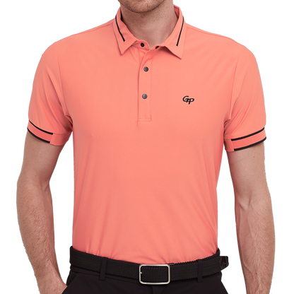 GoPlayer Men's Lightweight Super Elastic Short Sleeve Top (Orange)