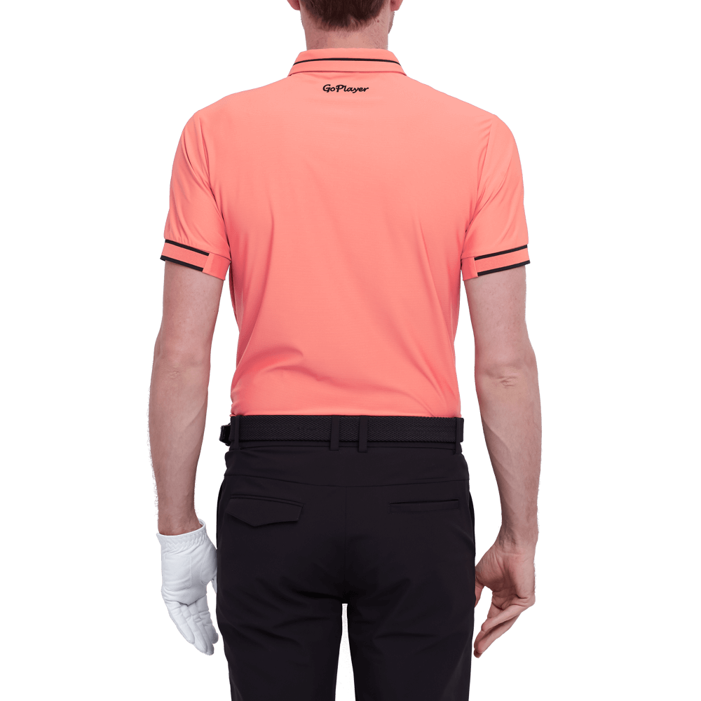 GoPlayer Men's Lightweight Super Elastic Short Sleeve Top (Orange)