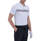 GoPlayer メンズ 伸縮性のある通気性のある半袖トップ (ホワイト)