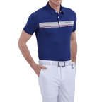 GoPlayer男彈性透氣短袖上衣(深藍)