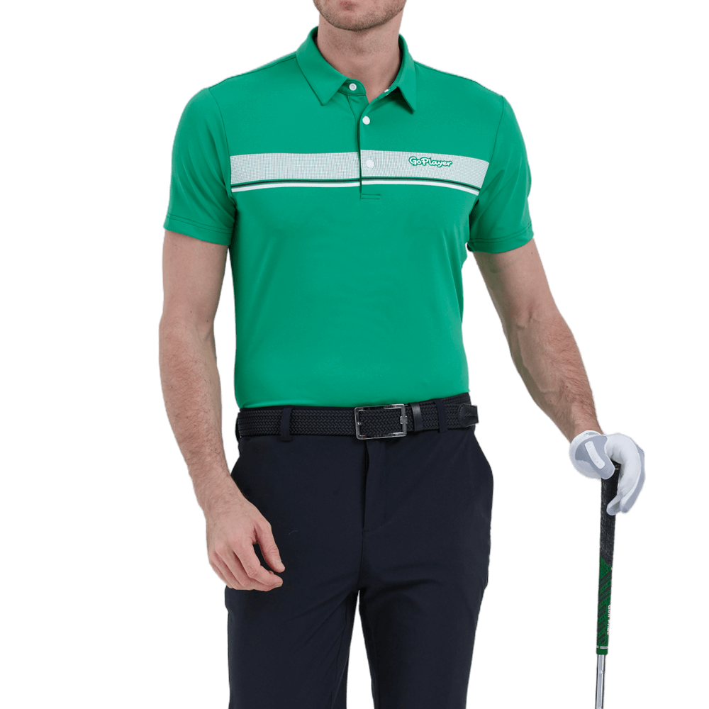 GoPlayer男彈性透氣短袖上衣(綠)