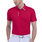 GoPlayer メンズ 伸縮性のある通気性のある半袖トップ (レッド)