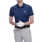 GoPlayer メンズ 伸縮性のある通気性のある半袖トップ (ネイビー ブルー)