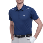 GoPlayer メンズ 伸縮性のある通気性のある半袖トップ (ネイビー ブルー)