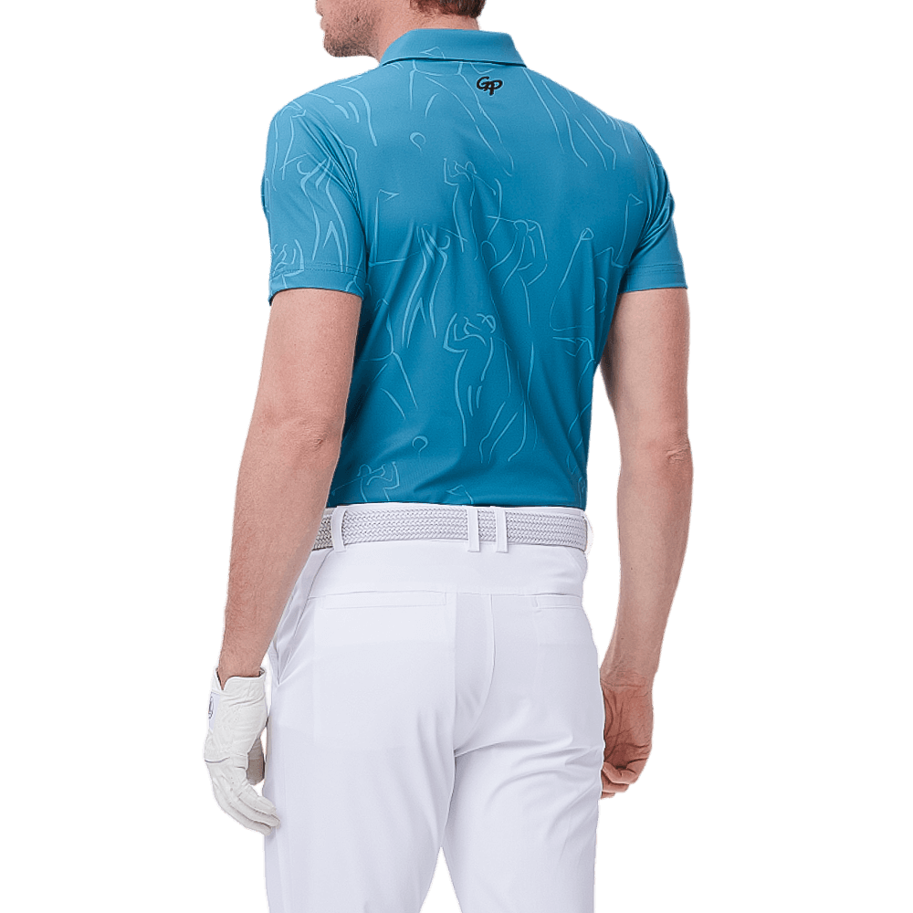 GoPlayer メンズ 半袖プリントトップ（レイクグリーン）