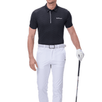 GoPlayer メンズ クールジャカード 半袖トップス (ブラック)