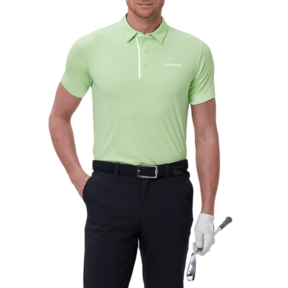 GoPlayer Men's Cool Jacquard Short Sleeve Top (Grass Green)