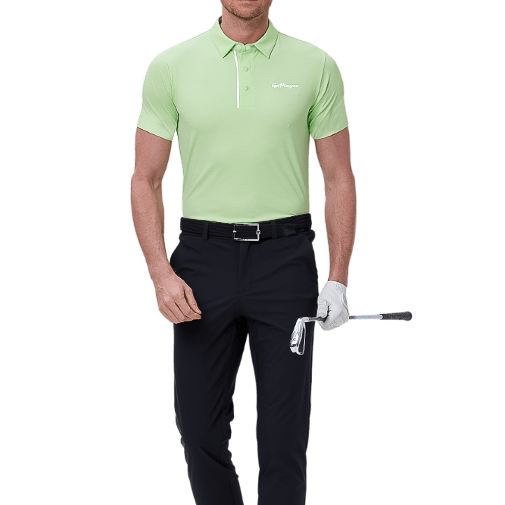 GoPlayer Men's Cool Jacquard Short Sleeve Top (Grass Green)