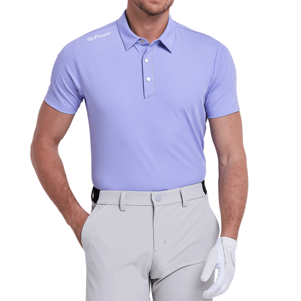GoPlayer男輕薄透氣短袖上衣(紫)
