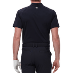 GoPlayer メンズ ゴルフ カラーブロック 半袖 Tシャツ (ブラック)