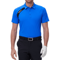 GoPlayer メンズ ゴルフ カラーブロック 半袖 Tシャツ (ブルー)