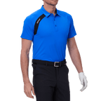 GoPlayer メンズ ゴルフ カラーブロック 半袖 Tシャツ (ブルー)