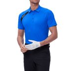 GoPlayer メンズ ゴルフ カラーブロック 半袖 Tシャツ (ブルー)