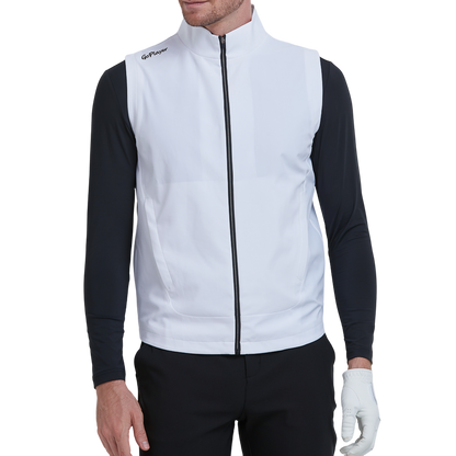 GoPlayer Men's Golf Windproof Warm Sports Vest (White)