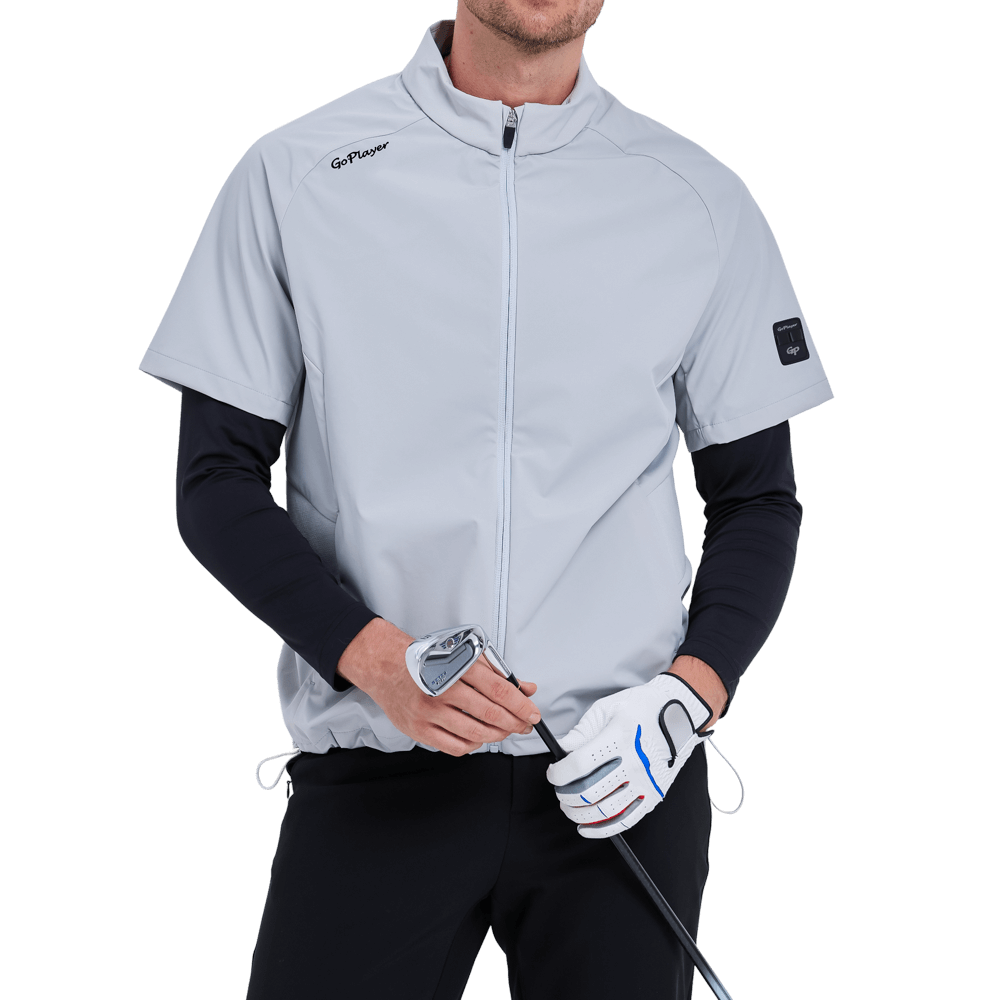 GoPlayer メンズ ゴルフ半袖スポーツ ベスト (グレー)