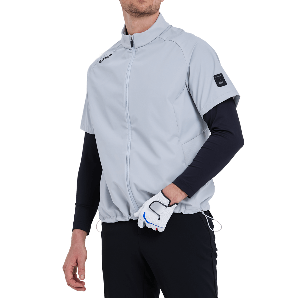GoPlayer メンズ ゴルフ半袖スポーツ ベスト (グレー)