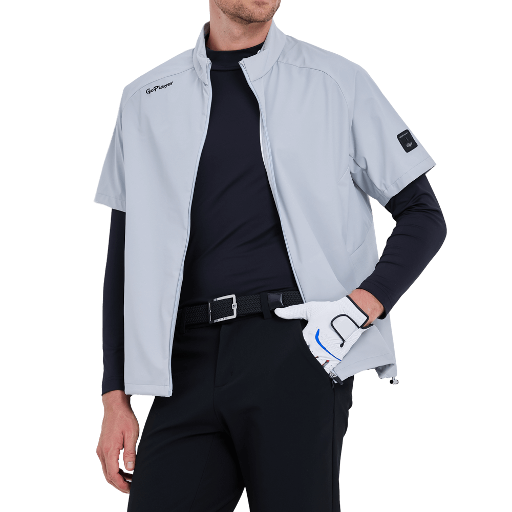 GoPlayer メンズ ゴルフ半袖スポーツ ベスト (グレー)