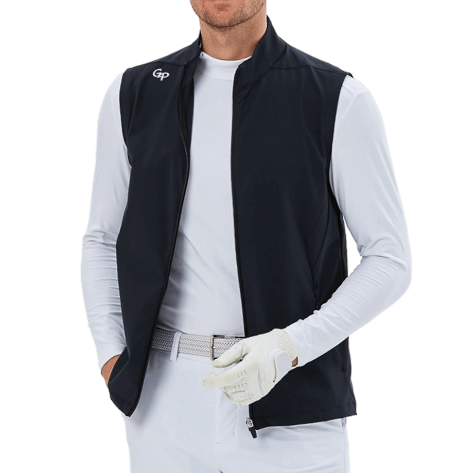 GoPlayer メンズ ゴルフ 防水 スポーツベスト (ブラック)