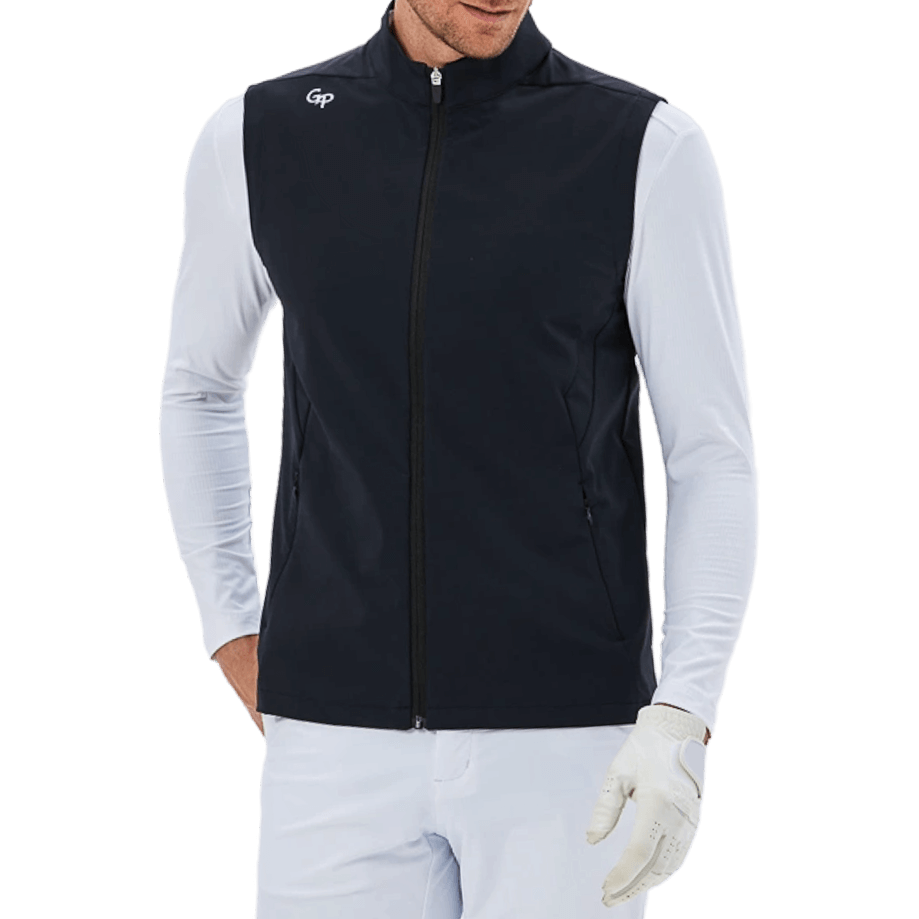 GoPlayer メンズ ゴルフ 防水 スポーツベスト (ブラック)