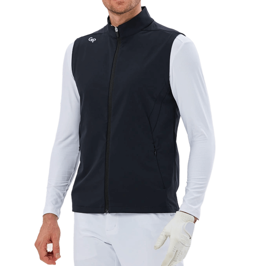 GoPlayer メンズ ゴルフ 防水 スポーツベスト (ブラック)