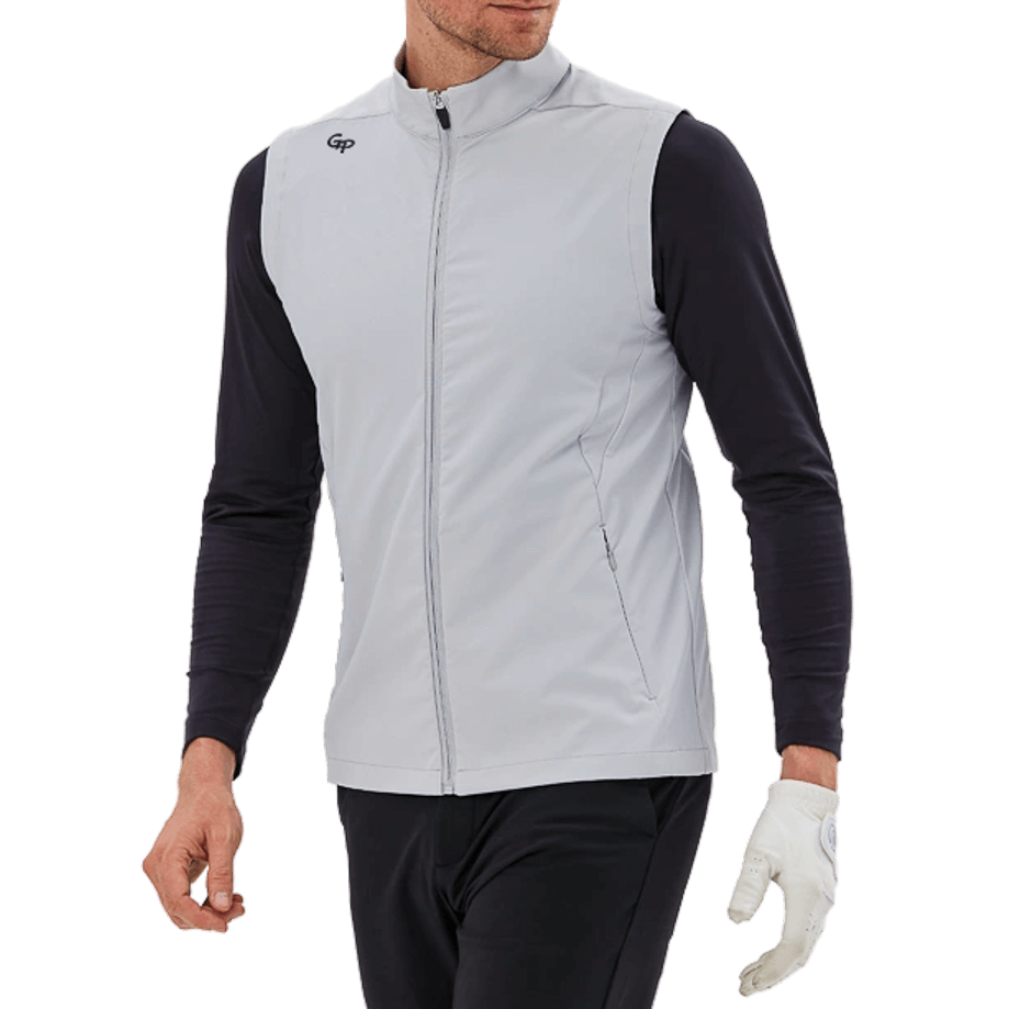 GoPlayer Men's Golf Waterproof Sports Vest (Light Gray)
