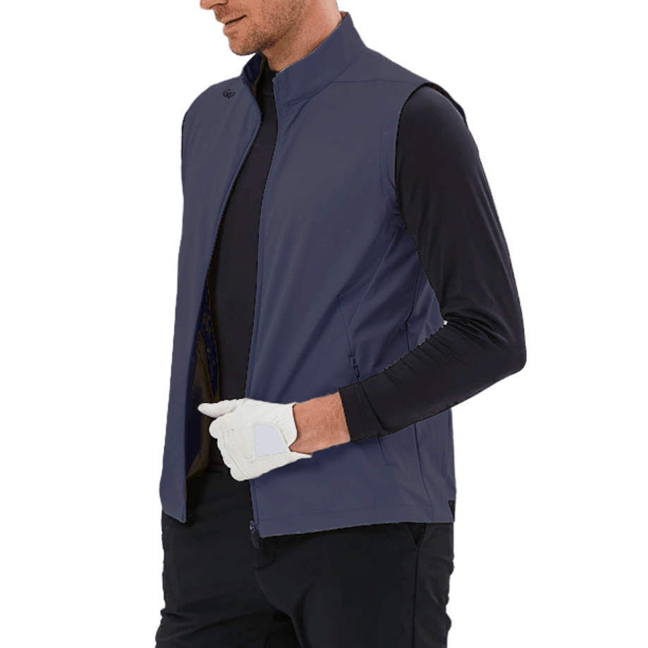 GoPlayer メンズ ゴルフ 防水スポーツベスト (ダークブルー)