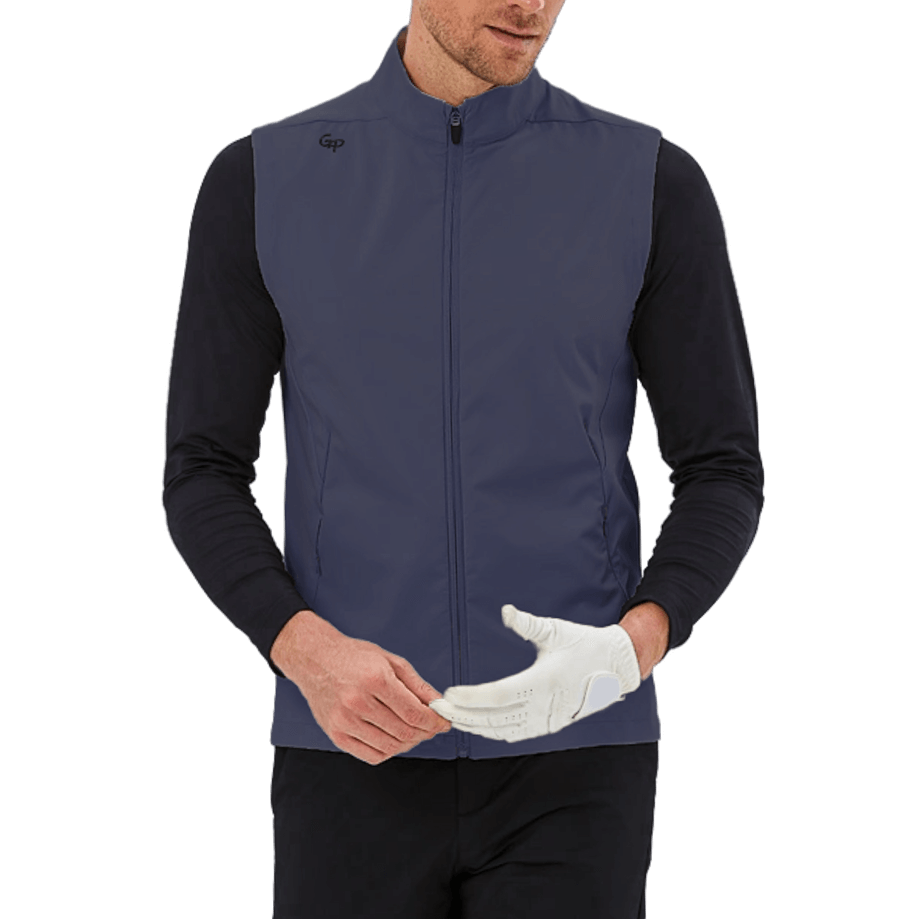 GoPlayer メンズ ゴルフ 防水スポーツベスト (ダークブルー)