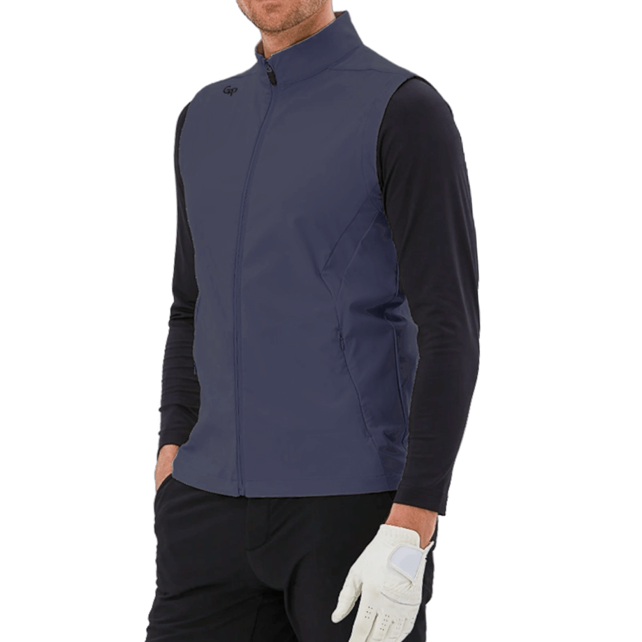 GoPlayer Men's Golf Waterproof Sports Vest (Dark Blue)