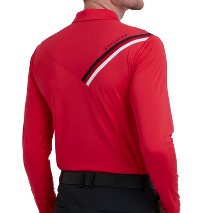 GoPlayer Men's Stretch Quick-Dry Long-Sleeve Top (Red)