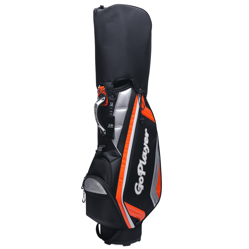 GoPlayer 9' Professional Golf Bag (Black and Orange)