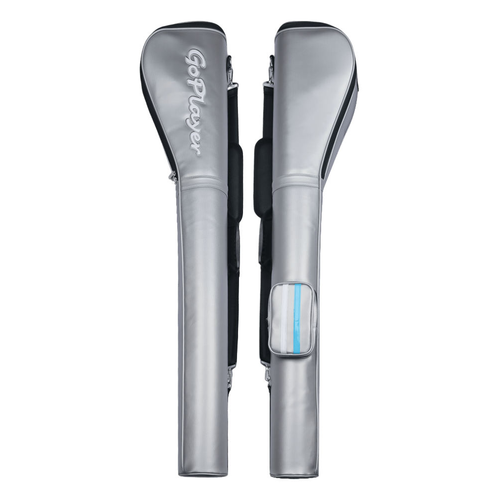 GoPlayer ゴルフ ストレート練習バッグ (シェルレザー シルバー)