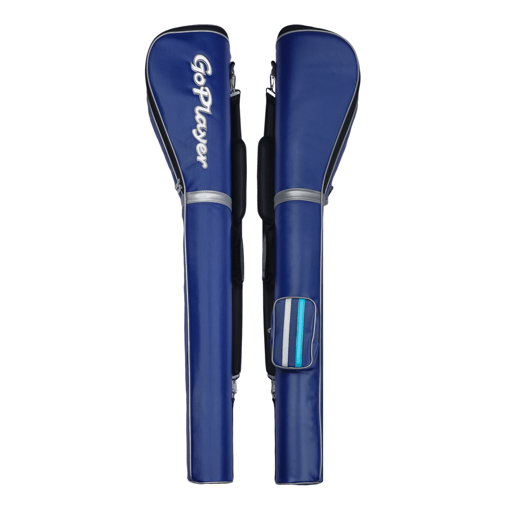 GoPlayer ゴルフ ストレート練習バッグ (シェルレザー ブルー)