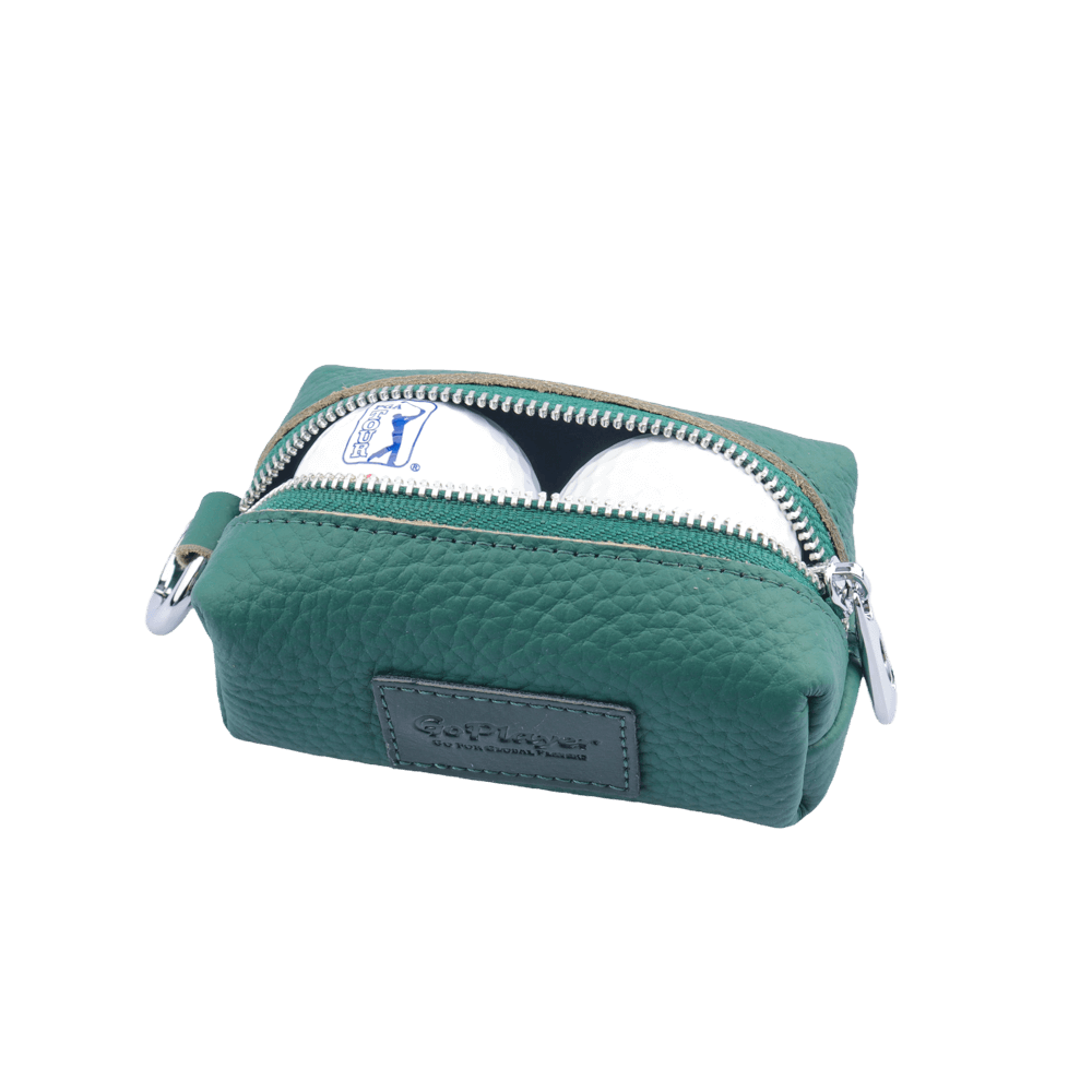 GoPlayer Golf Genuine Leather Ball Bag (Green)