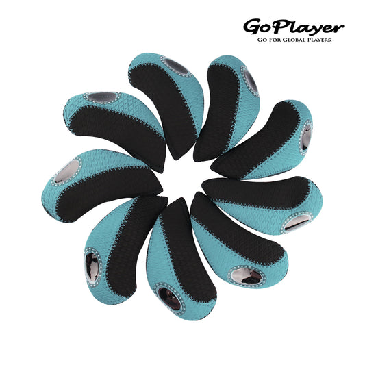 GoPlayer 3D ゴルフ アイアン セット (ブラックとライトブルー)
