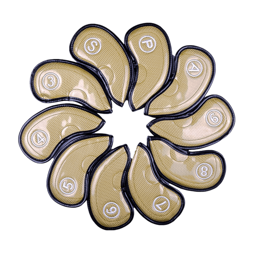 GoPlayer チェック柄 3D アイアン セット (オール ブラック)