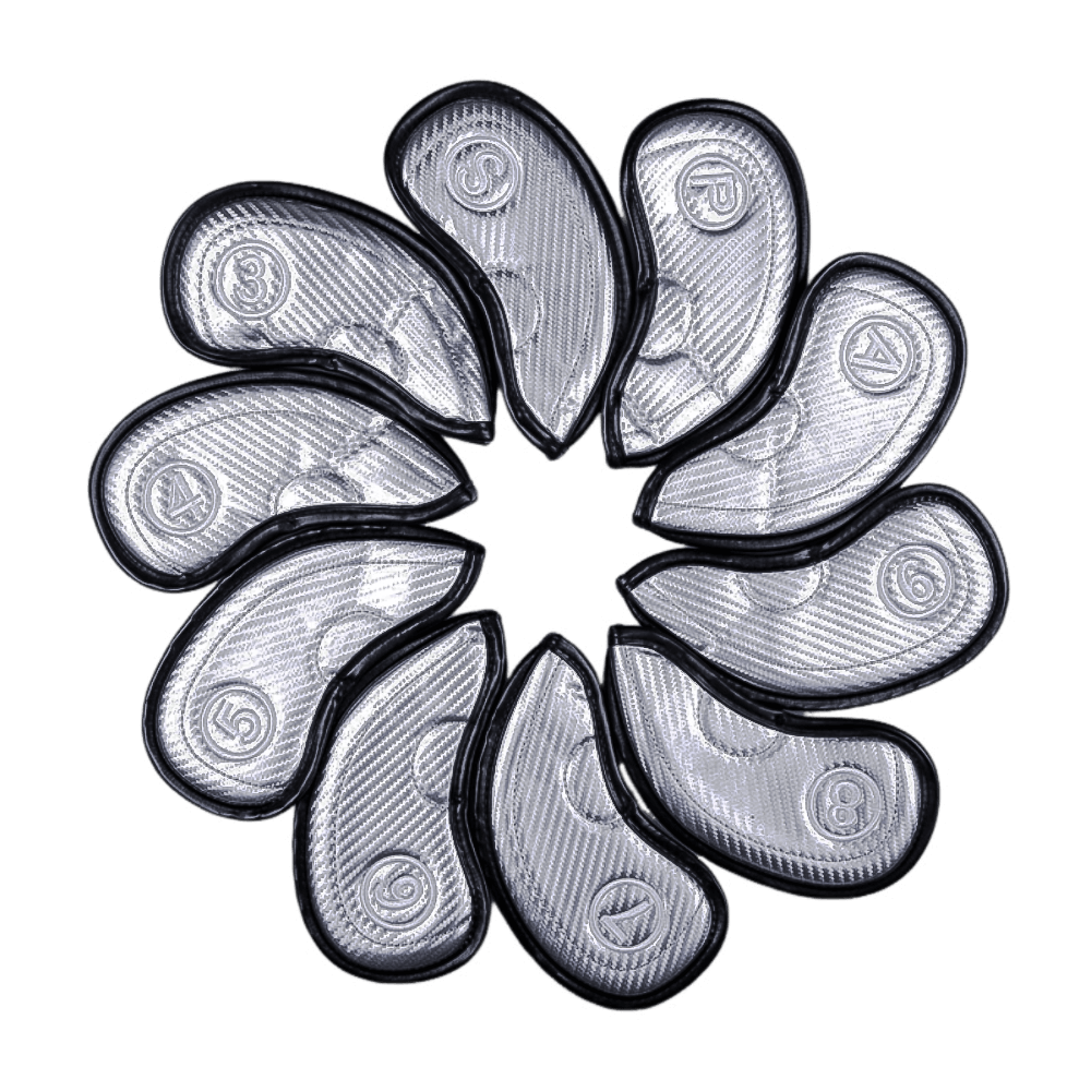 GoPlayer チェック柄 3D アイアン セット (オール ブラック)