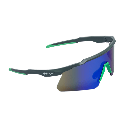 GoPlayer sports sunglasses (silver frame with green lenses)