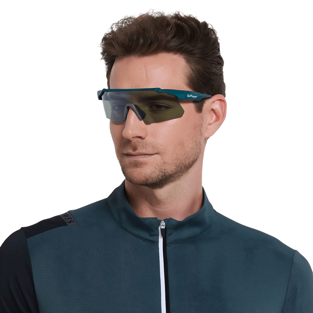 GoPlayer スポーツサングラス（ブルーフレーム、水銀メッキレンズ）