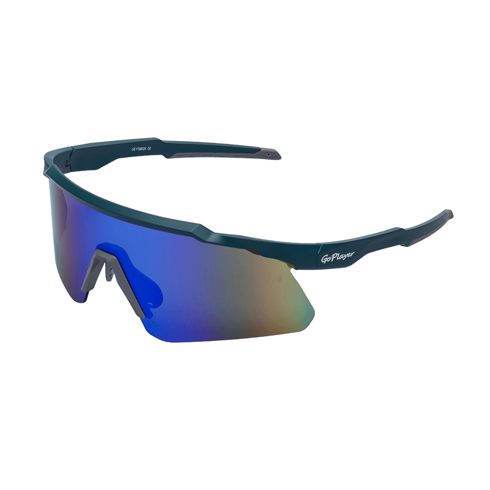 GoPlayer スポーツサングラス（青いフレームに緑のレンズ）