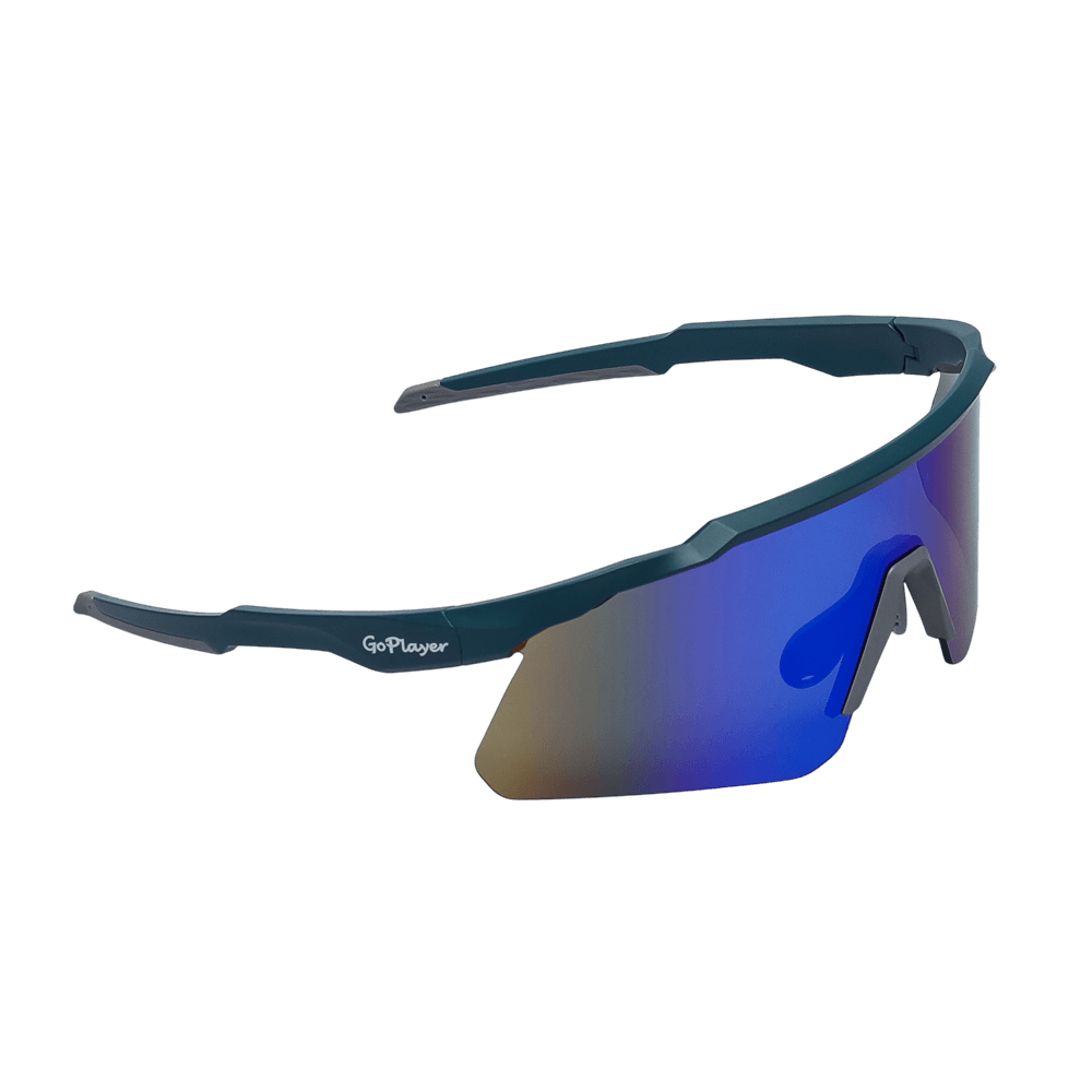 GoPlayer スポーツサングラス（青いフレームに緑のレンズ）