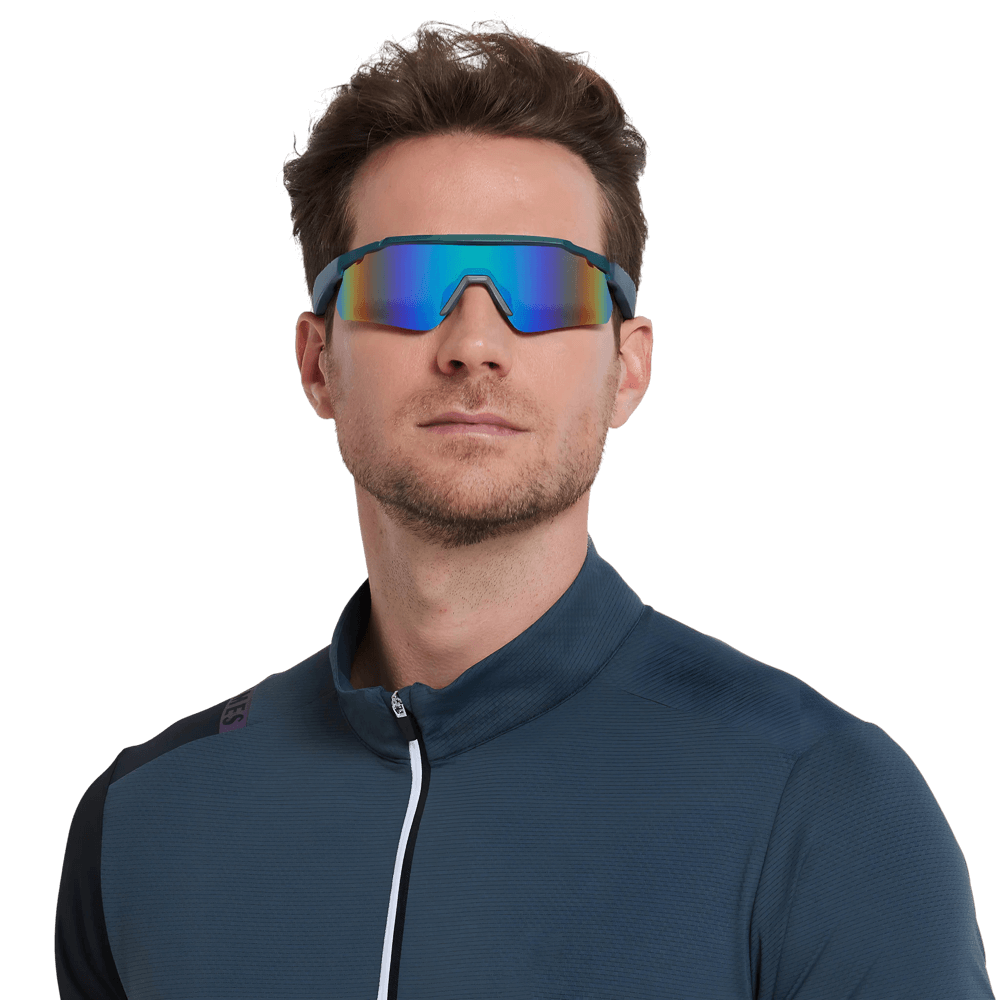 GoPlayer スポーツサングラス（青いフレームに緑のレンズ）