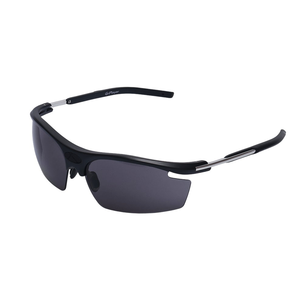GoPlayer 軽量サングラス（サンドブラックフレーム、グレーレンズ）