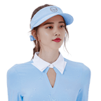 GoPlayer レディース リボン中空帽子 (ピンク ブルー)
