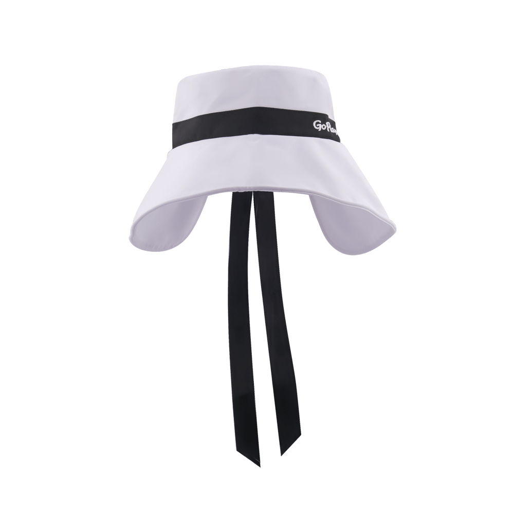 GoPlayer レディース 大きなつば 折りたたみサンハット (ホワイト)