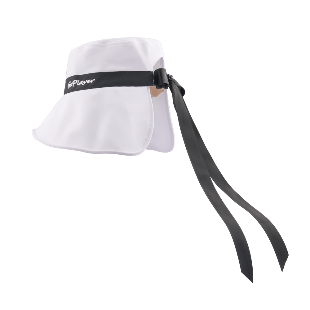 GoPlayer レディース 大きなつば 折りたたみサンハット (ホワイト)