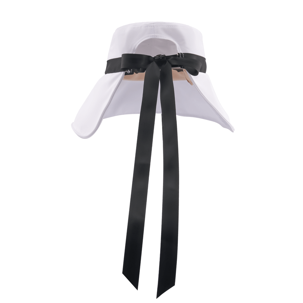 GoPlayer レディース 大きなつば 折りたたみサンハット (ホワイト)