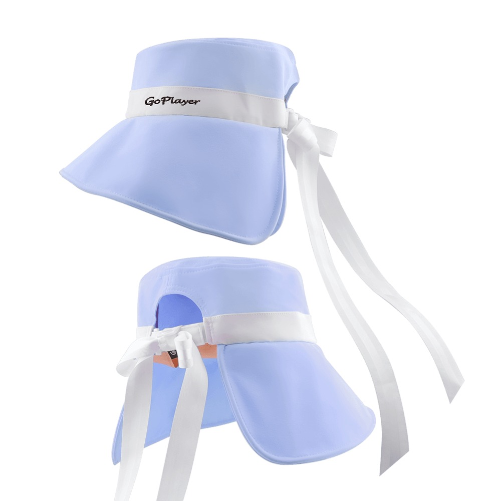 GoPlayer レディース 大きなつば 折りたたみサンハット (ライトブルー)